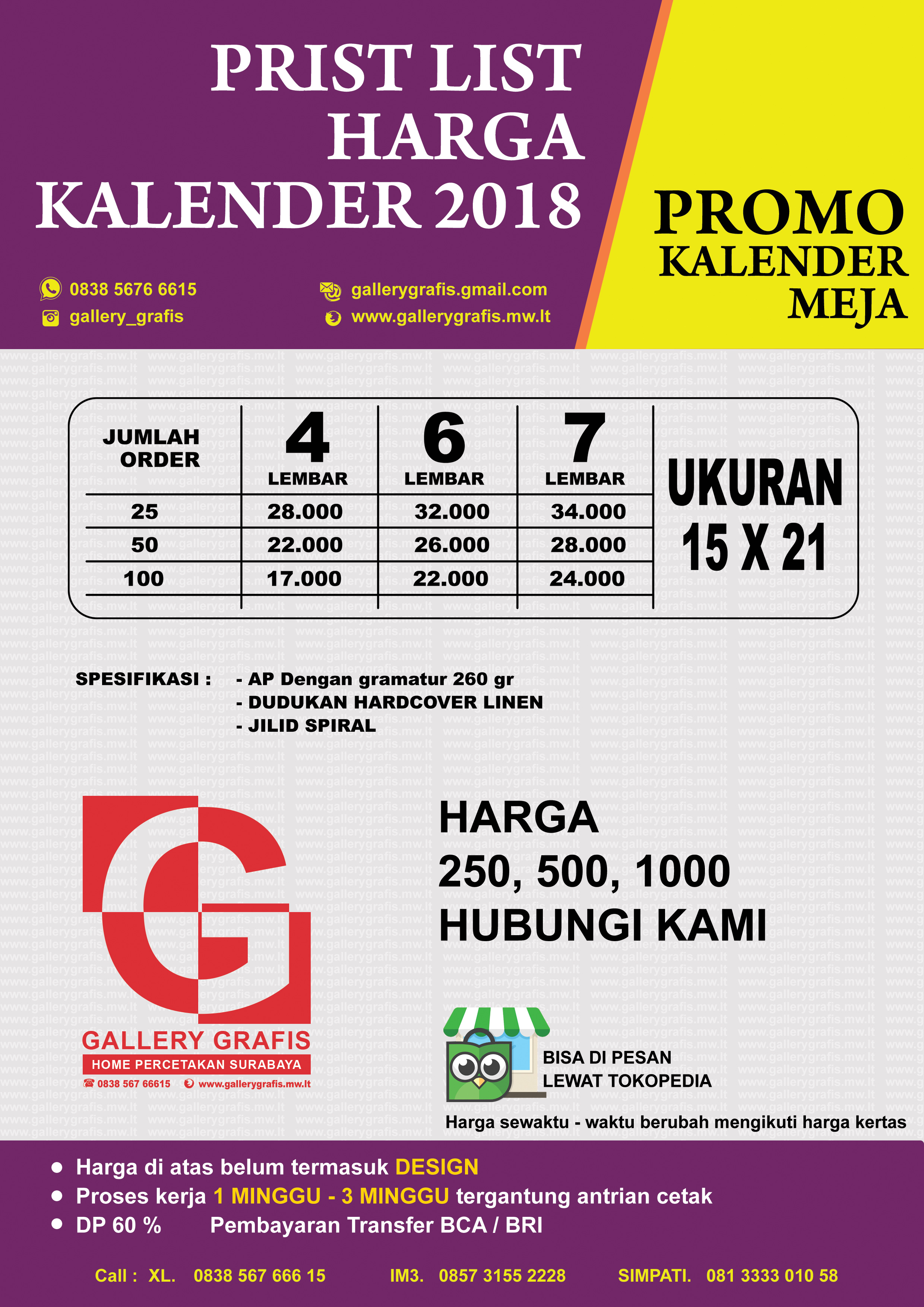 harga cetak kalender meja